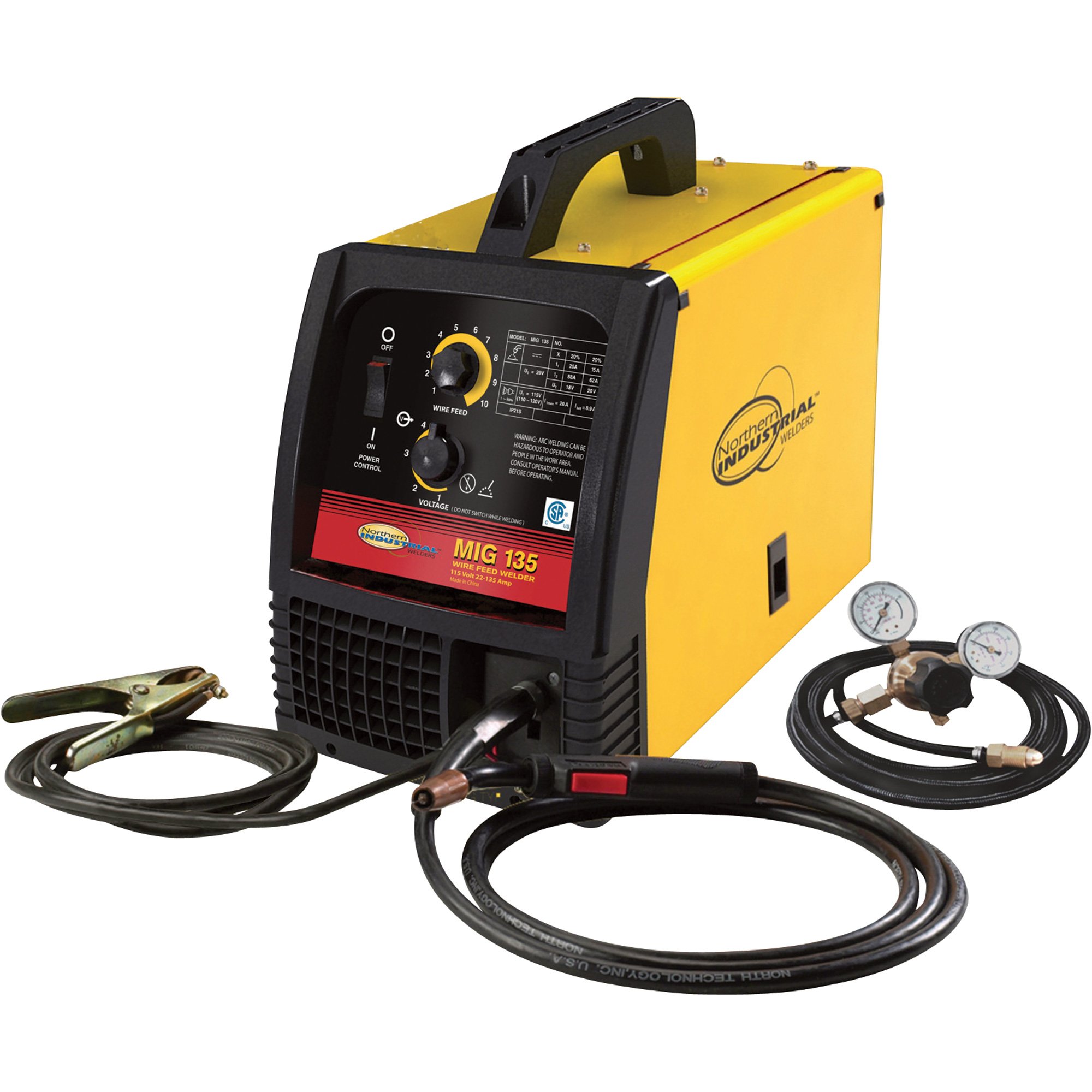 Northern Industrial Welders Reconditioned MIG 135 115V Flux Cored/MIG Welder — 135 Amp Output